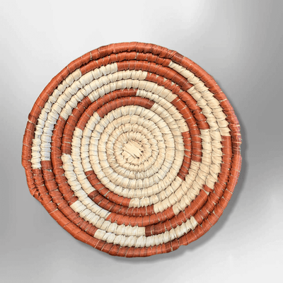 Southwestern Palm Leaves Mini Round Two Colored Basket