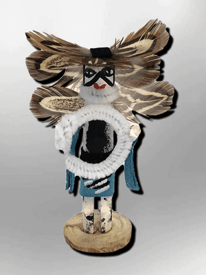 Navajo Handmade Painted Aspen Wood 3'' Inch Hoop Dancer Kachina Doll