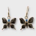 Bronze Inlay Different Stones Handmade Butterfly Shape Hook Earrings