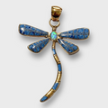 Bronze Handmade Inlay Different Stones Larger Dragonfly Pendant