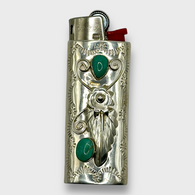 Sterling Silver Handmade with Turquoise Stones Small Lighter Mini Case