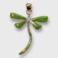 Bronze Handmade Inlay Different Stones Larger Dragonfly Pendant