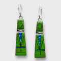 Handmade Inlay Sterling Silver Different Stones Foldable Slap Hook Earrings