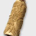 Bone Carved Handmade Eagle Head with Feathers Large Bic No Paint Detailed Lighter Case Cover