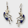 Bronze Handmade Inlay Stones Kokopelli Shape Hook Earrings