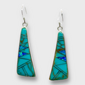 Sterling Silver Inlay Different Stones With Opal Slap Hook Earrings