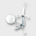 Sterling Silver Inlay Stones Handmade Inlay Long Lizard Gecko Pin