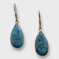 Bronze Inlay Multi-Stone Handmade Teardrop Shape Hook Earrings