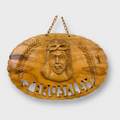 Hand Carved Olive Wood Jerusalem Christ Round Oval Wall Plaque