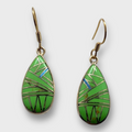 Bronze Inlay Multi-Stone Handmade Teardrop Shape Hook Earrings