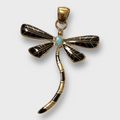 Bronze Handmade Inlay Different Stones Larger Dragonfly Pendant