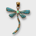 Bronze Handmade Inlay Different Stones Larger Dragonfly Pendant