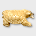 Bone Carved Handmade Small Turtle with Shell Shape No Paint Detailed Pendant