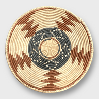 Handwoven Pakistan Palm Leaves Southwestern Medium Round Three Colored Basket