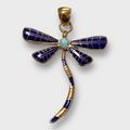 Bronze Handmade Inlay Different Stones Larger Dragonfly Pendant