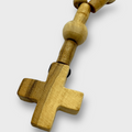 Hand Carved Genuine Olive Wood Small Cross Finger Rosary