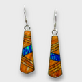 Sterling Silver Handmade Inlay Stones Spear Head Shape Hook Earrings