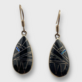 Bronze Inlay Multi-Stone Handmade Teardrop Shape Hook Earrings