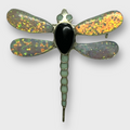 Sterling Silver Inlay Handmade Dragonfly Shape Multi Stone with Opal Pin