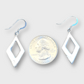 Handmade Inlay Stones Sterling Silver with Opal Hollow Diamond Shape Hook Earrings