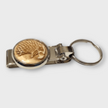 Stainless Steel Bone Carved Handmade No Paint Round Oval Eagle Head Body Detailed Key Chain Money Clip