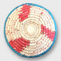 Handwoven Palm Southwestern Leaves Mini Round Three Colored Basket