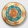 Pakistan Handwoven Palm Leaves Southwestern Medium Round Three Colored Basket