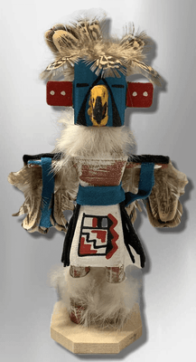 Handmade Painted Aspen Wood Six 6'' Inch Eagle Dancer Kachina Doll