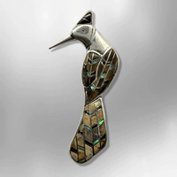 Sterling Silver Handmade Inlay Different Stones Peacock Shape Pendant - Kachina City