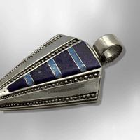 Sterling Silver Handmade Inlay Sugilite with Opal Arrowhead Design Pendant - Kachina City