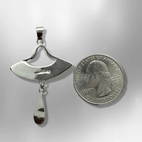 Sterling Silver Handmade Inlay Different Stone Space Ship Teardrop Two Part Pendant - Kachina City