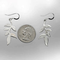 Sterling Silver Handmade Inlay Multi-Stone with Opal Vine Leaves Hook Earrings - Kachina City