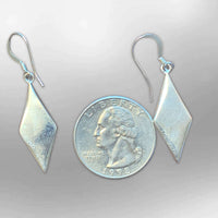 Handmade Inlay Sterling Silver Different Stone with Opal Diamond Rhombus Shape Hook Earrings - Kachina City