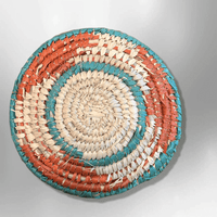 Southwestern Style Palm Leaves Mini Round Three Colored Basket - Kachina City