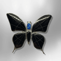 Sterling Silver Inlay Handmade Different Stones Butterfly Shape Pin and Pendant - Kachina City
