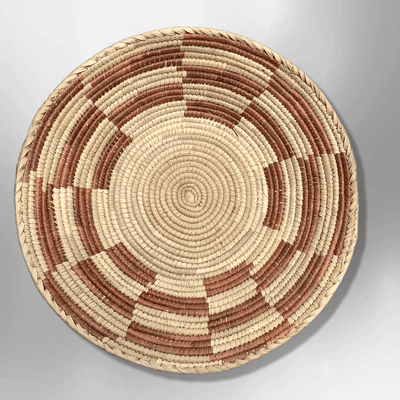 Palm Leaves Handwoven Pakistan Medium Round Two Colored Basket