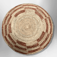 Palm Leaves Handwoven Pakistan Medium Round Two Colored Basket - Kachina City