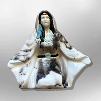 Handmade Ceramic 11 Piece Horse Hair Native Nativity Pottery Set By Luna