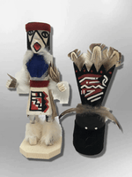 Navajo Handmade Painted Aspen Wood Six Inch Apache Dancer with Mask Kachina Doll - Kachina City