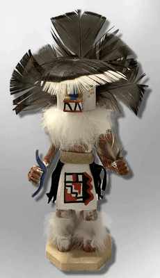 Handmade Painted Aspen Wood Six 6'' Inch Badger Kachina Doll