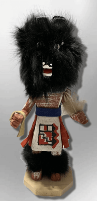 Handmade Painted Aspen Wood Six 6'' Inch Bear Kachina Doll