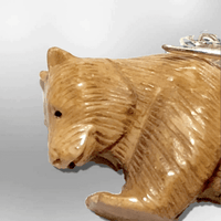 Bone Carved Eating Full Bear Body No Paint Handmade Detailed Hook Dangle Earrings - Kachina City