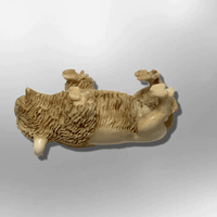 Handmade Bone Carved Full Standing Buffalo Body No Paint Detailed Table Fetish - Kachina City