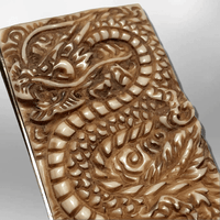 Stainless Steel Bone Carved Handmade No Paint Full Dragon Body Detailed Money Clip - Kachina City