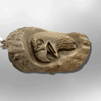 Bone Carved Handmade No Paint Eagle Head Oval Flat Back Detailed Pendant - Kachina City