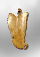 Bone Carved Handmade No Paint Flying Owl Feathers Long Flat Back Detailed Pendant - Kachina City