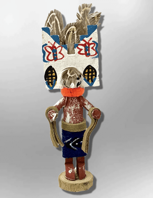 Navajo Handmade Painted Aspen Wood 3'' Inch Butterfly Kachina Doll