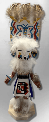 Handmade Painted Aspen Wood Six 6'' Inch Butterfly Kachina Doll