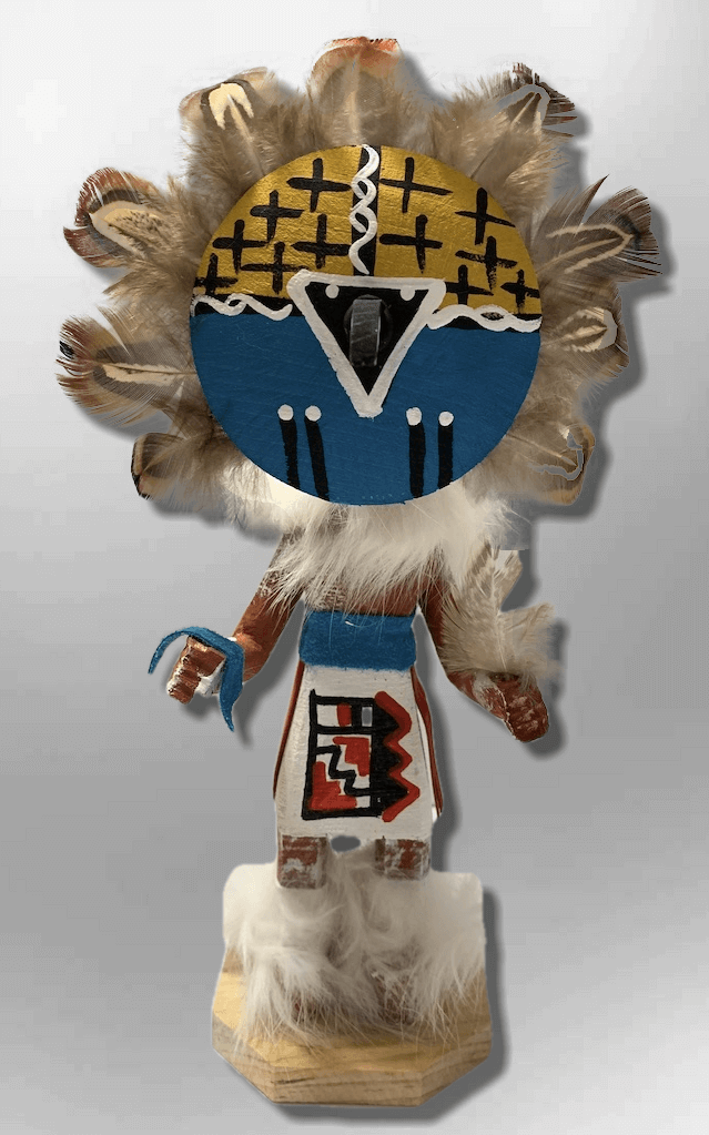 Handmade Painted Aspen Wood Six 6'' Inch Chief Dancer Kachina Doll - Kachina City