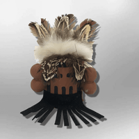 Navajo Handmade Painted Aspen Wood Six Inch Corn Maiden with Mask Kachina Doll - Kachina City